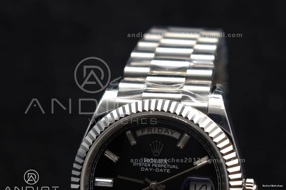 Weight Gain SS Black A Bracelet 718 Bright Dial GSF Crystal President 40 on DayDate 0810